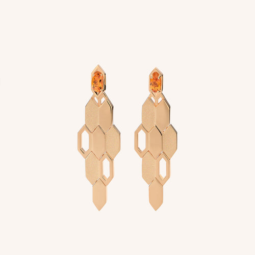 Formes Hexagone Citrine Drop Earrings