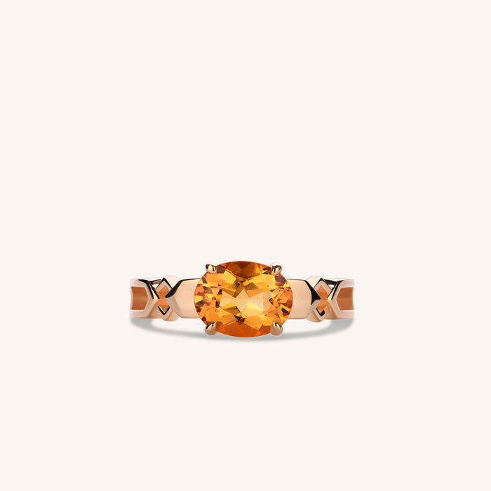 Formes Hexagone Citrine Ring