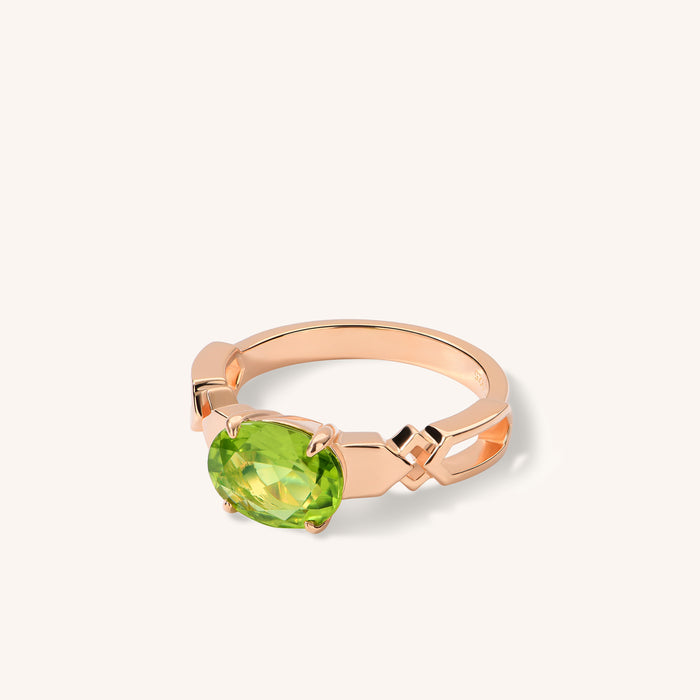 Formes Hexagone Peridot Ring