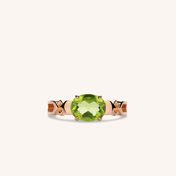 Formes Hexagone Peridot Ring