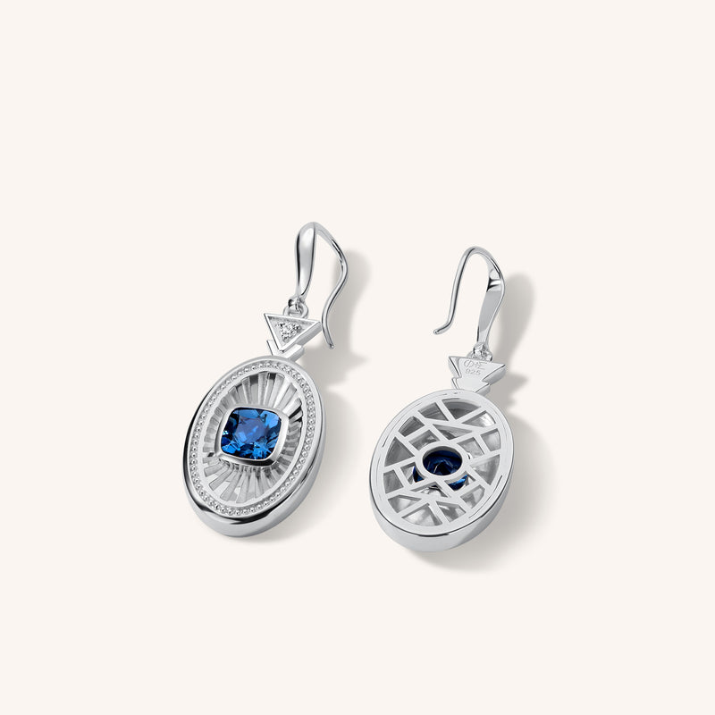 Rayons de Lumière Blue Topaz Silver Drop Earrings