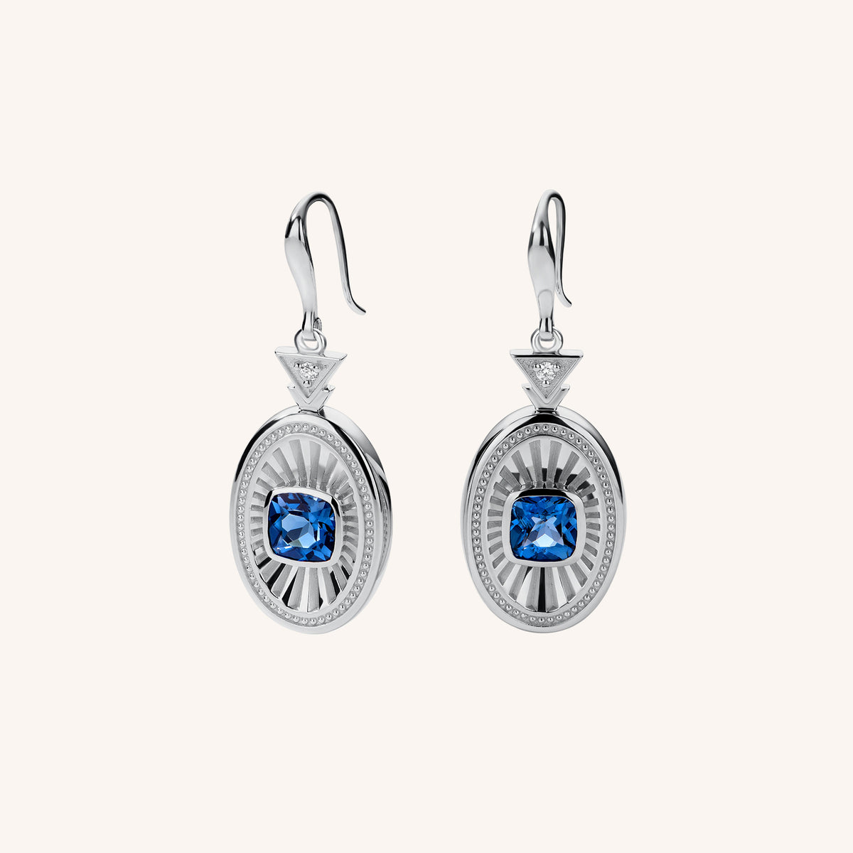 Rayons de Lumière Blue Topaz Silver Drop Earrings