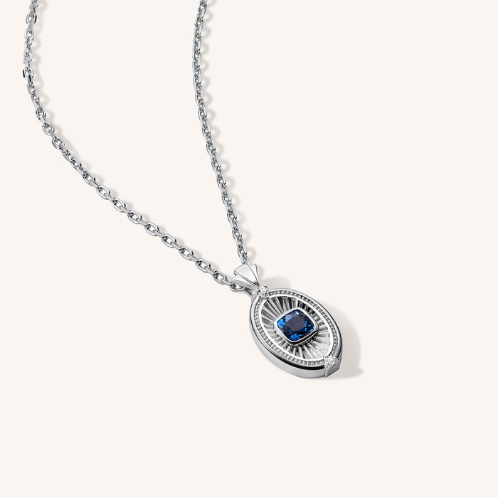 Rayons de Lumière Blue Topaz Silver Pendant