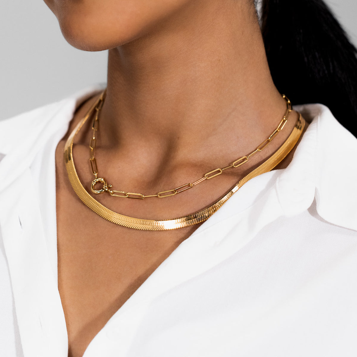 Statement Herringbone Chain Necklace