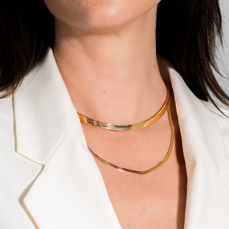 Statement Herringbone Chain Necklace